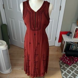 Adjustable tribal linen dress